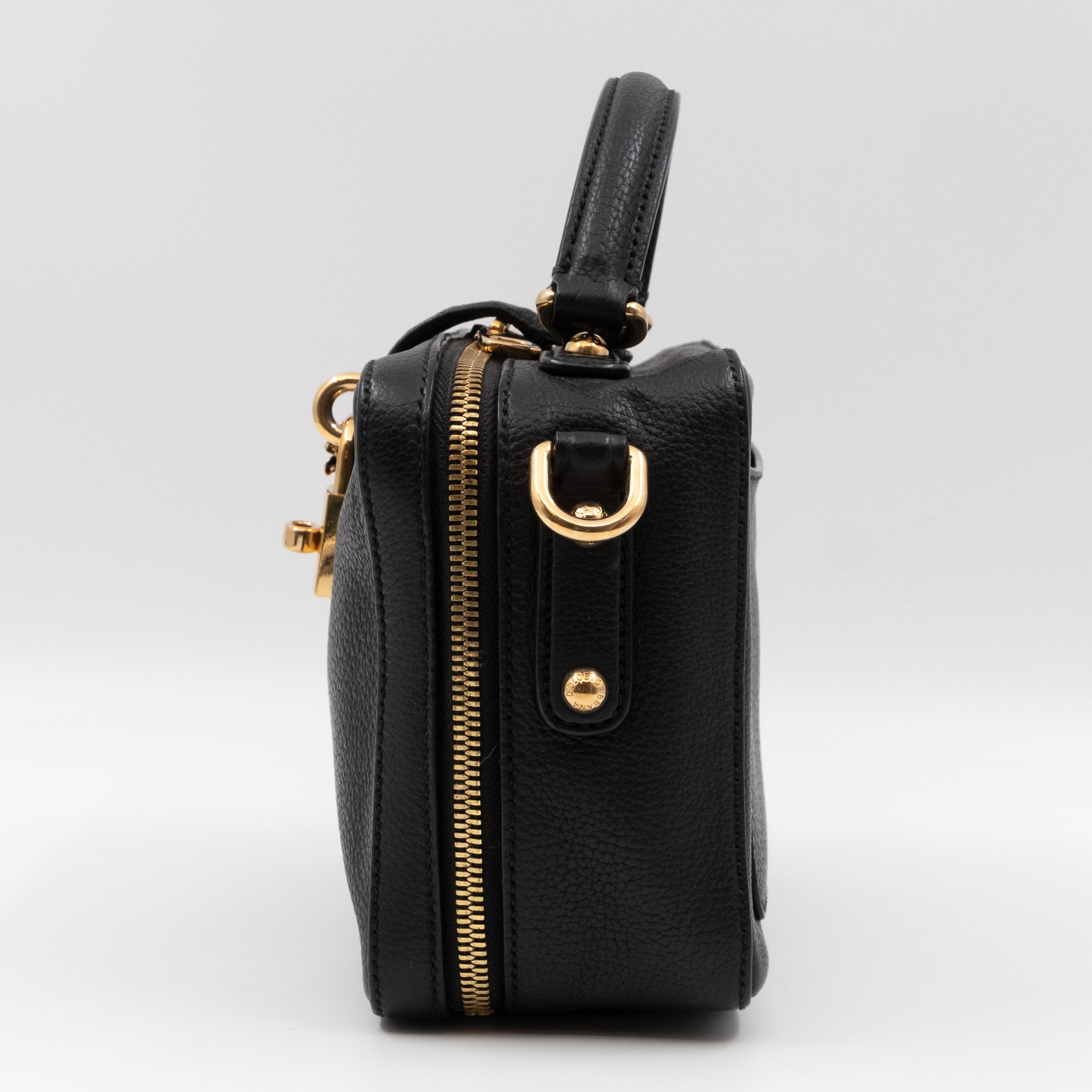 Rosaria Shoulder Bag Black Drummed Calfskin