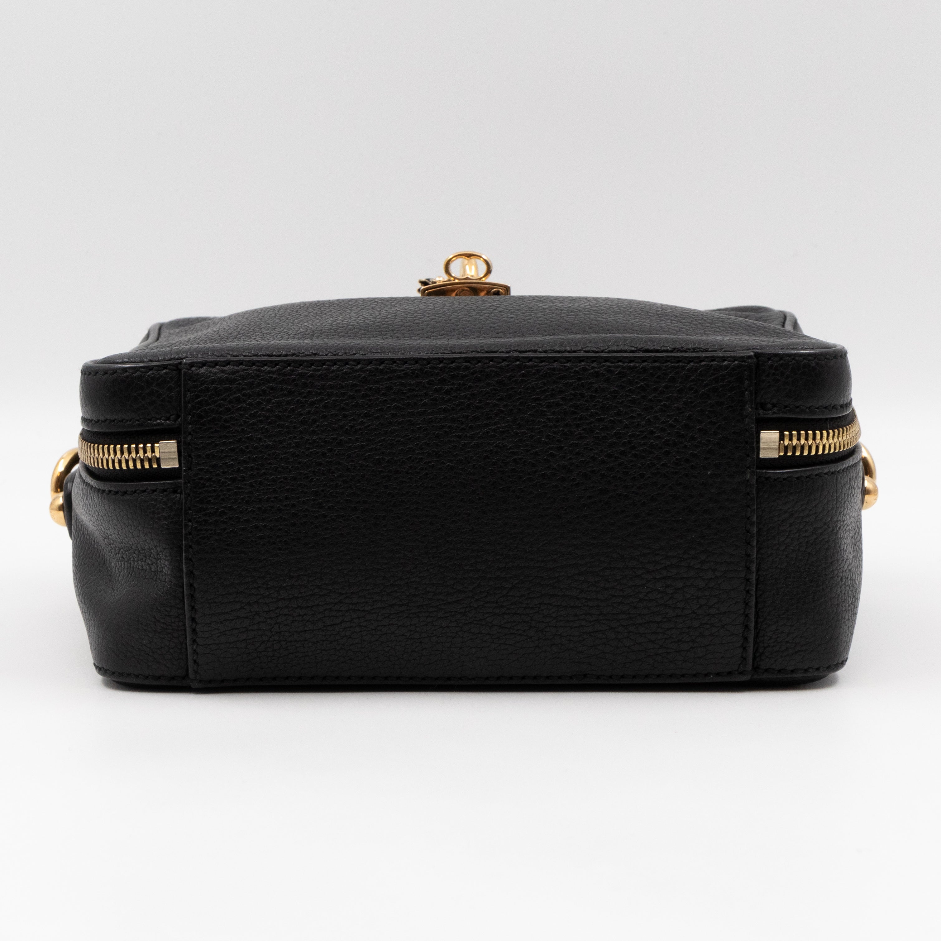 Rosaria Shoulder Bag Black Drummed Calfskin
