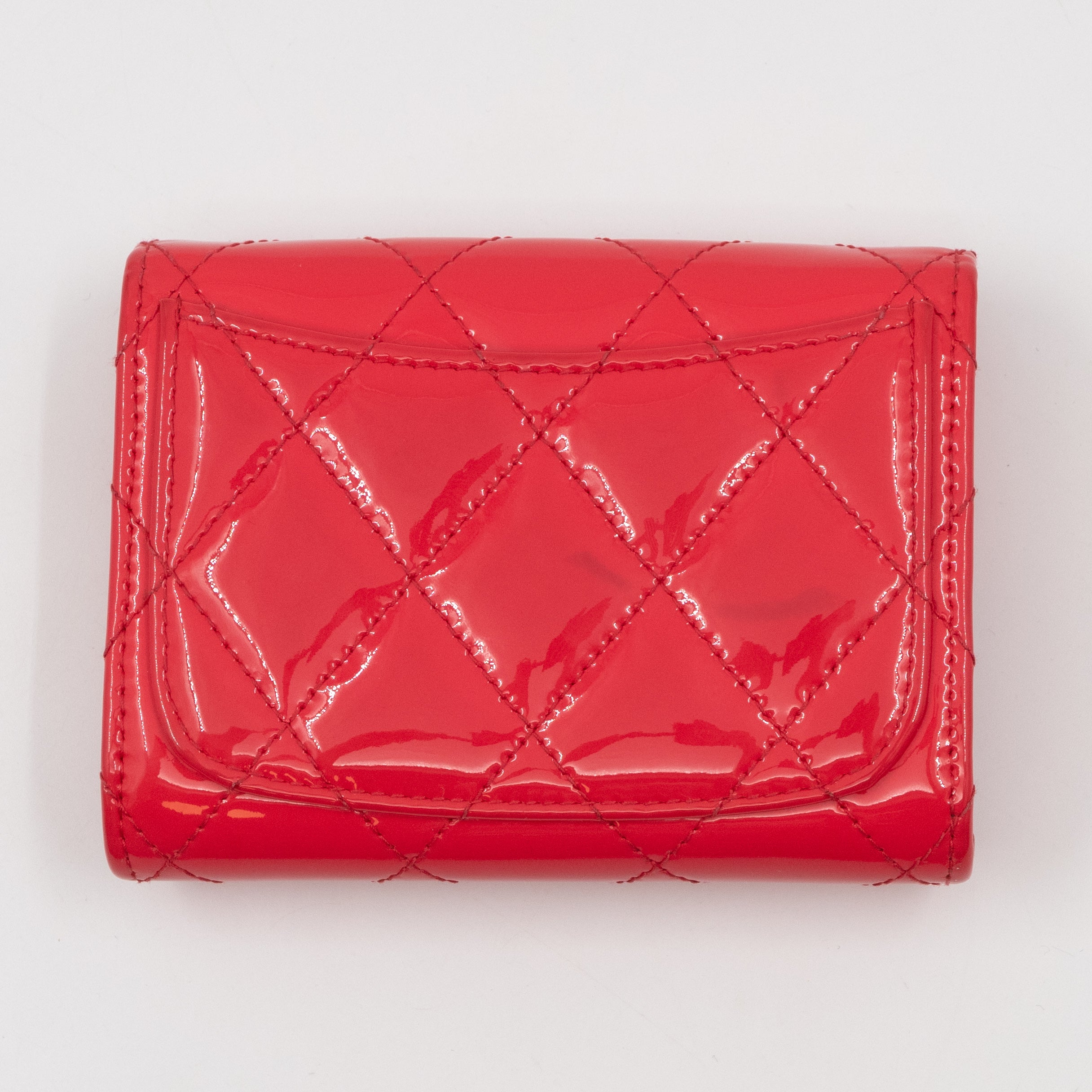 Classic Flap Card Case Pink Patent Leather
