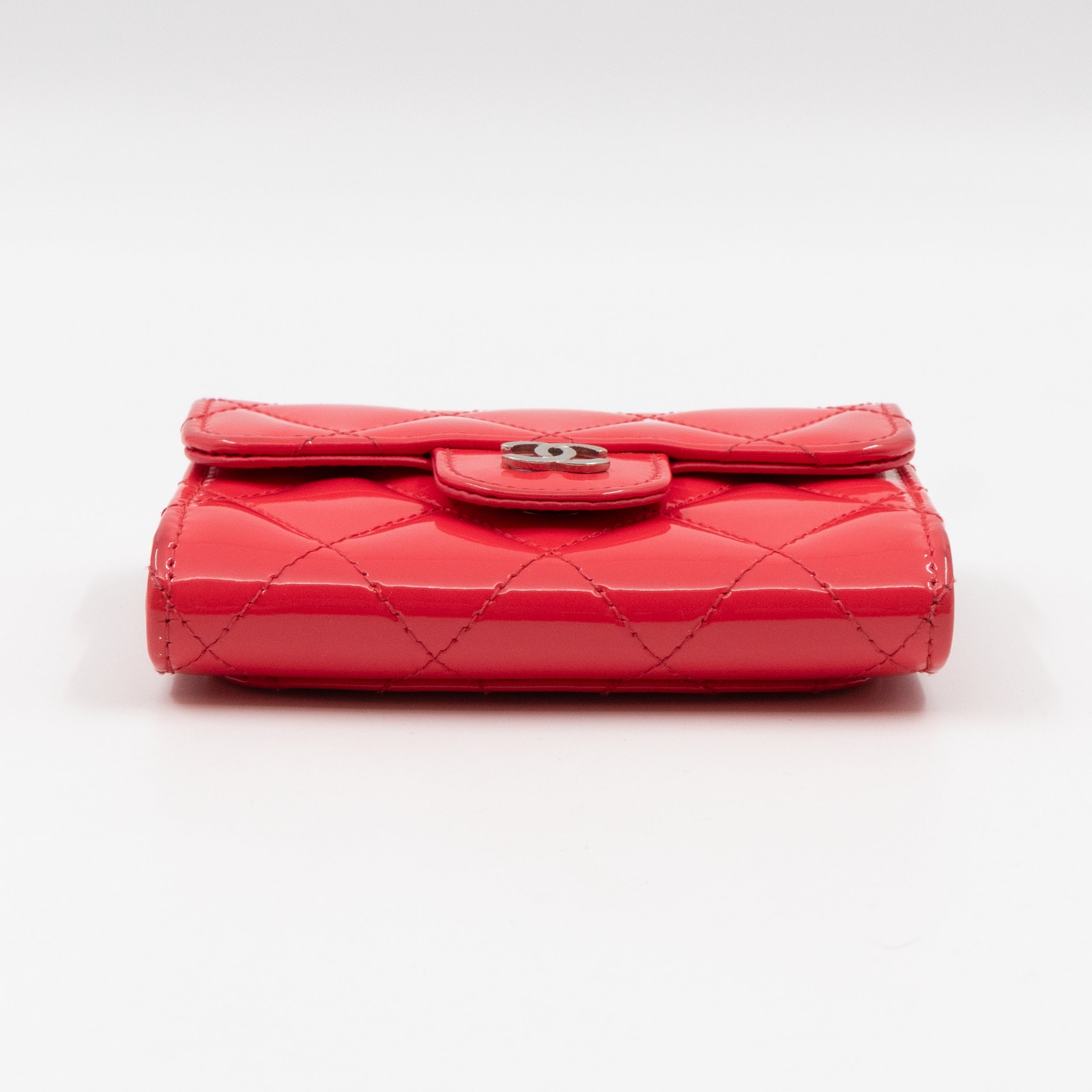 Classic Flap Card Case Pink Patent Leather