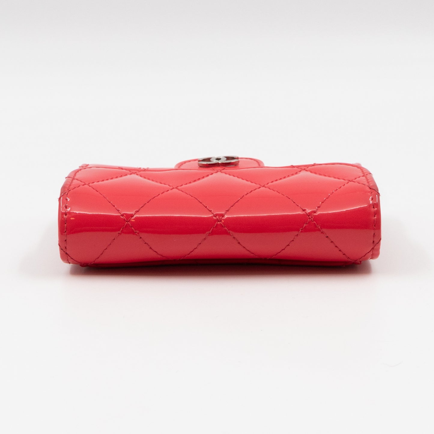 Classic Flap Card Case Pink Patent Leather