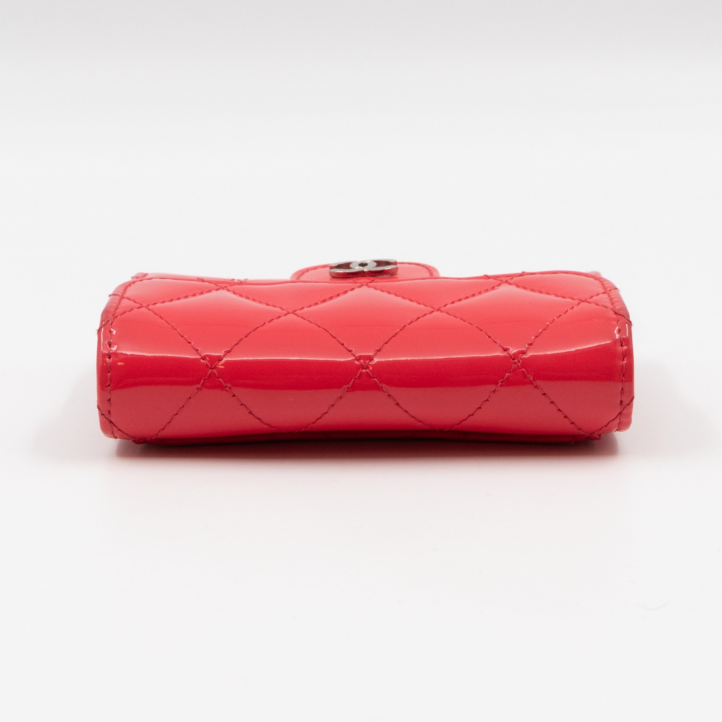 Classic Flap Card Case Pink Patent Leather