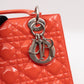 Lady Dior Medium Coral Patent Leather