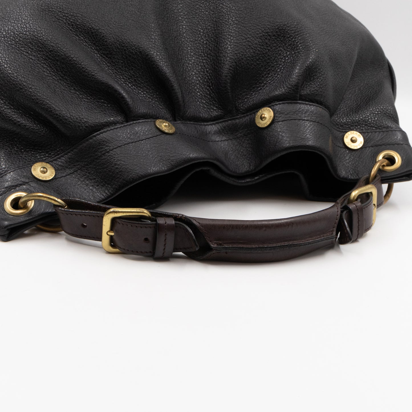 Mitzy East West Hobo Bag Black Leather