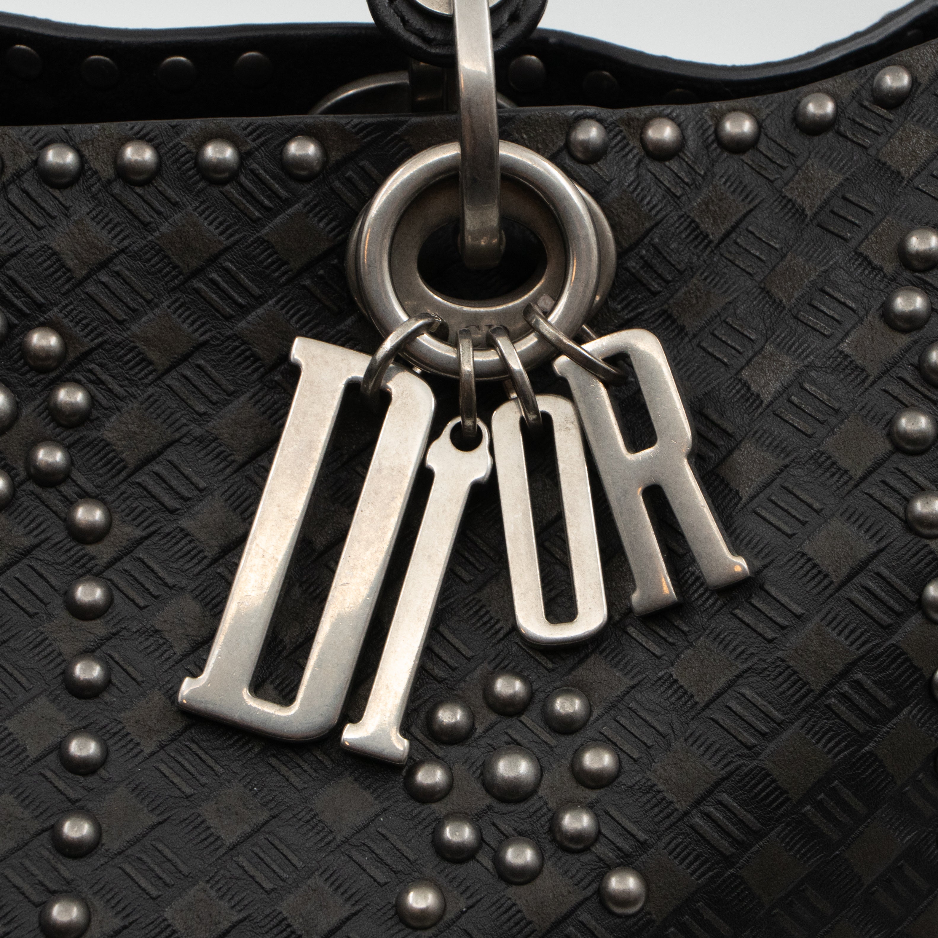 Lady Dior Large Supple Studded Black Calfskin Leather