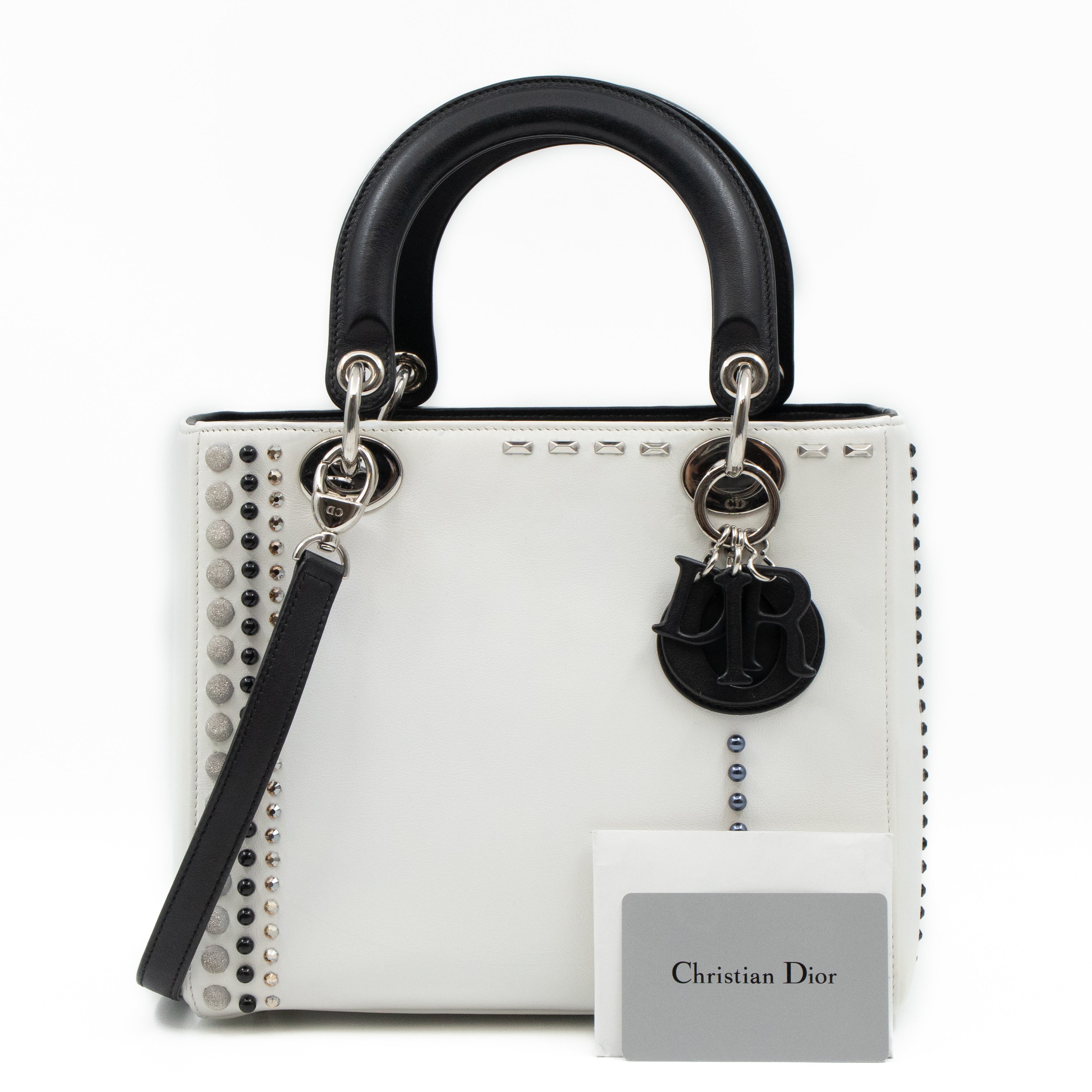 Lady dior black discount studded