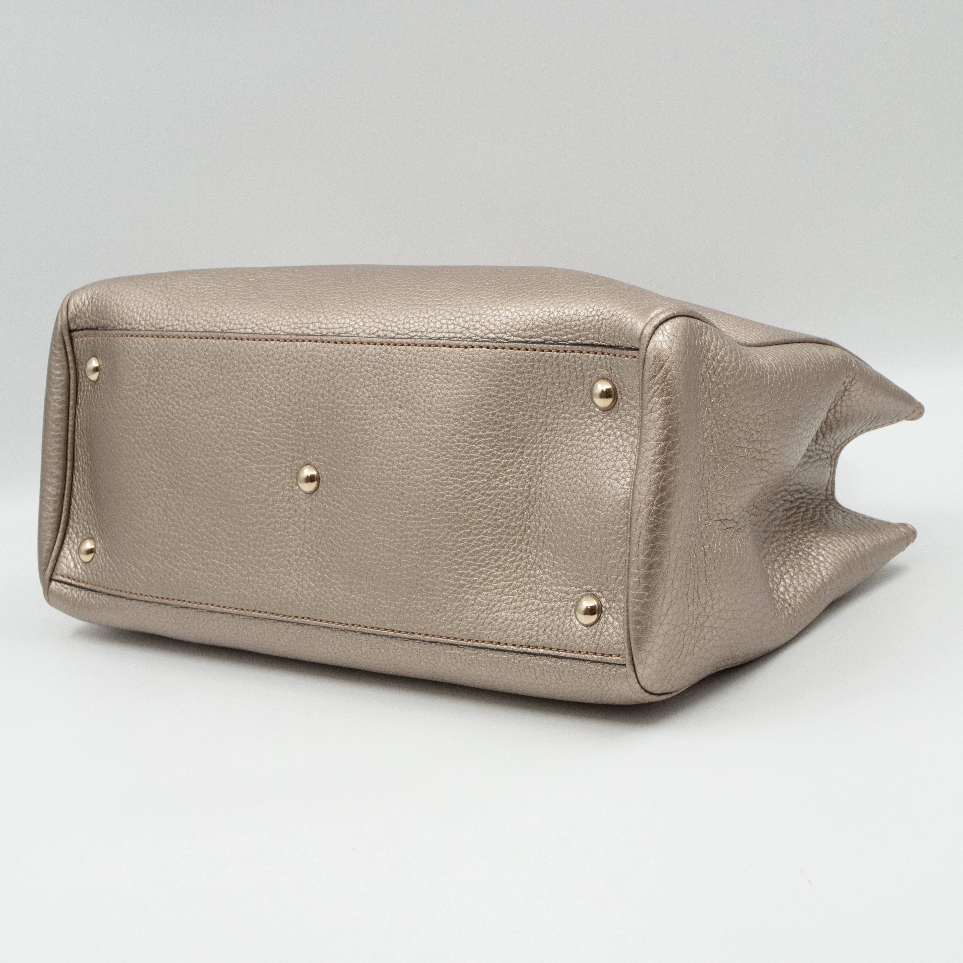 Bamboo Shopper Tote Champagne Leather