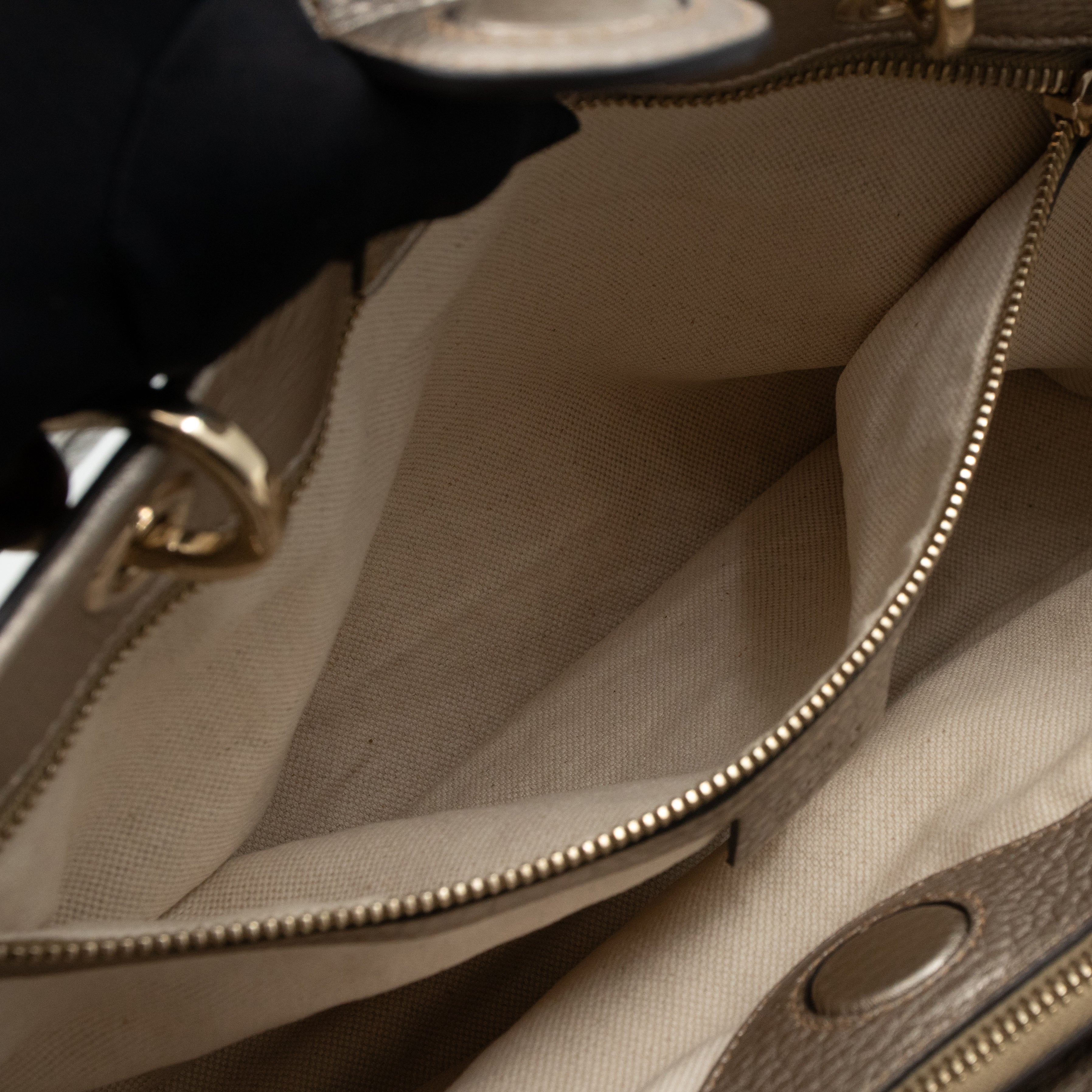 Bamboo Shopper Tote Champagne Leather