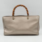 Bamboo Shopper Tote Champagne Leather