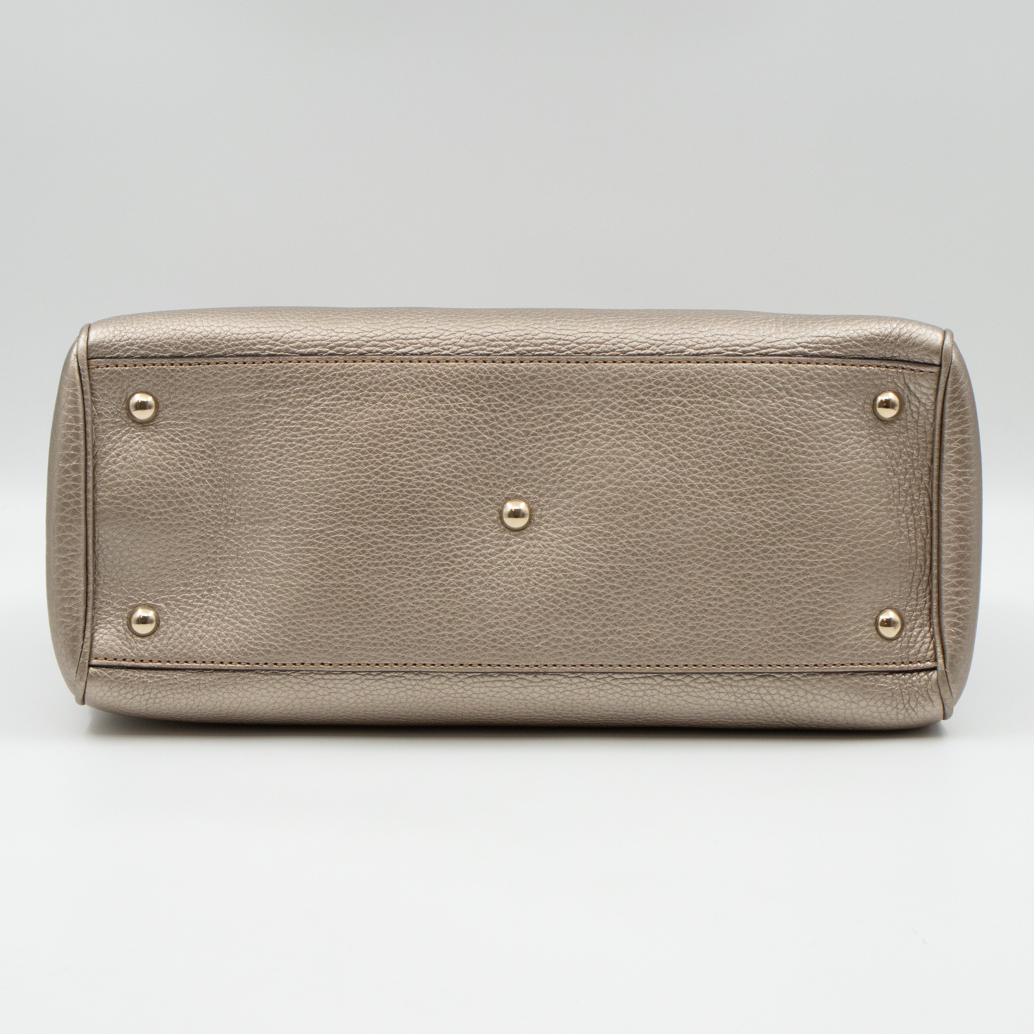 Bamboo Shopper Tote Champagne Leather