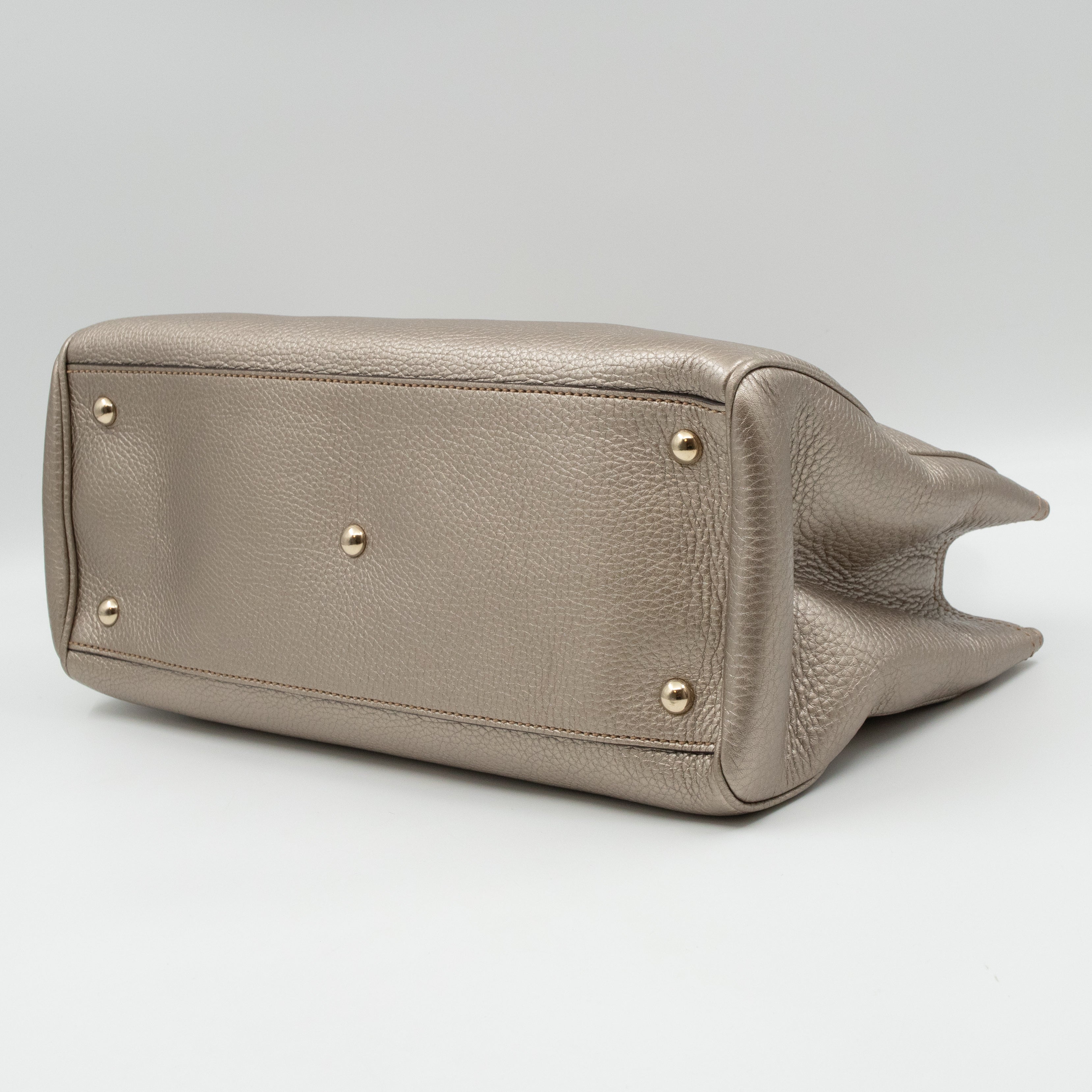 Bamboo Shopper Tote Champagne Leather