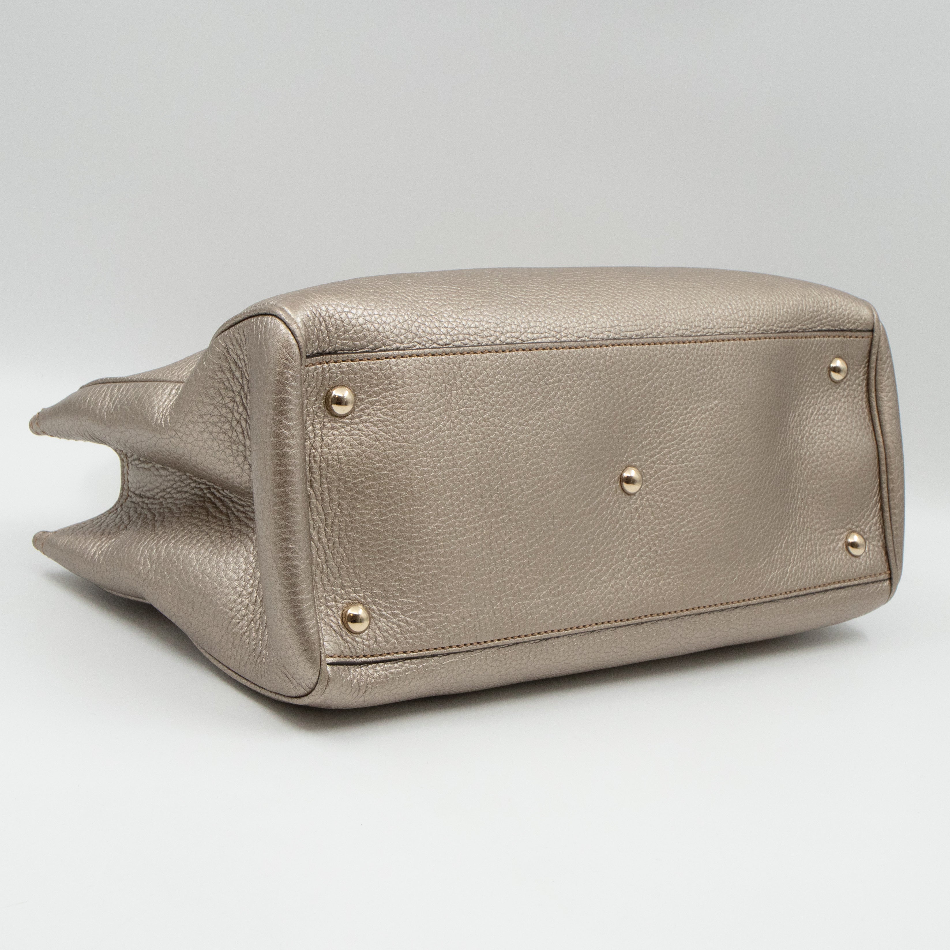 Bamboo Shopper Tote Champagne Leather