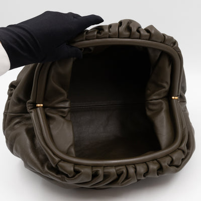 The Pouch Clutch Leather Green