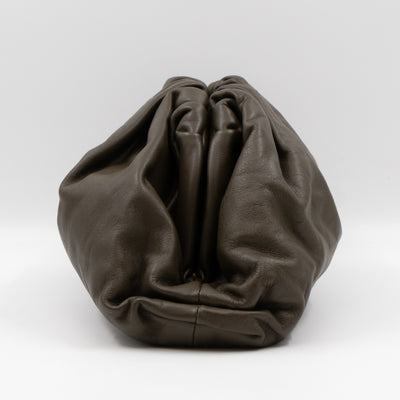 The Pouch Clutch Leather Green