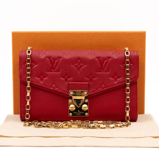 Saint Germain Pochette with chain Monogram Empreinte Red