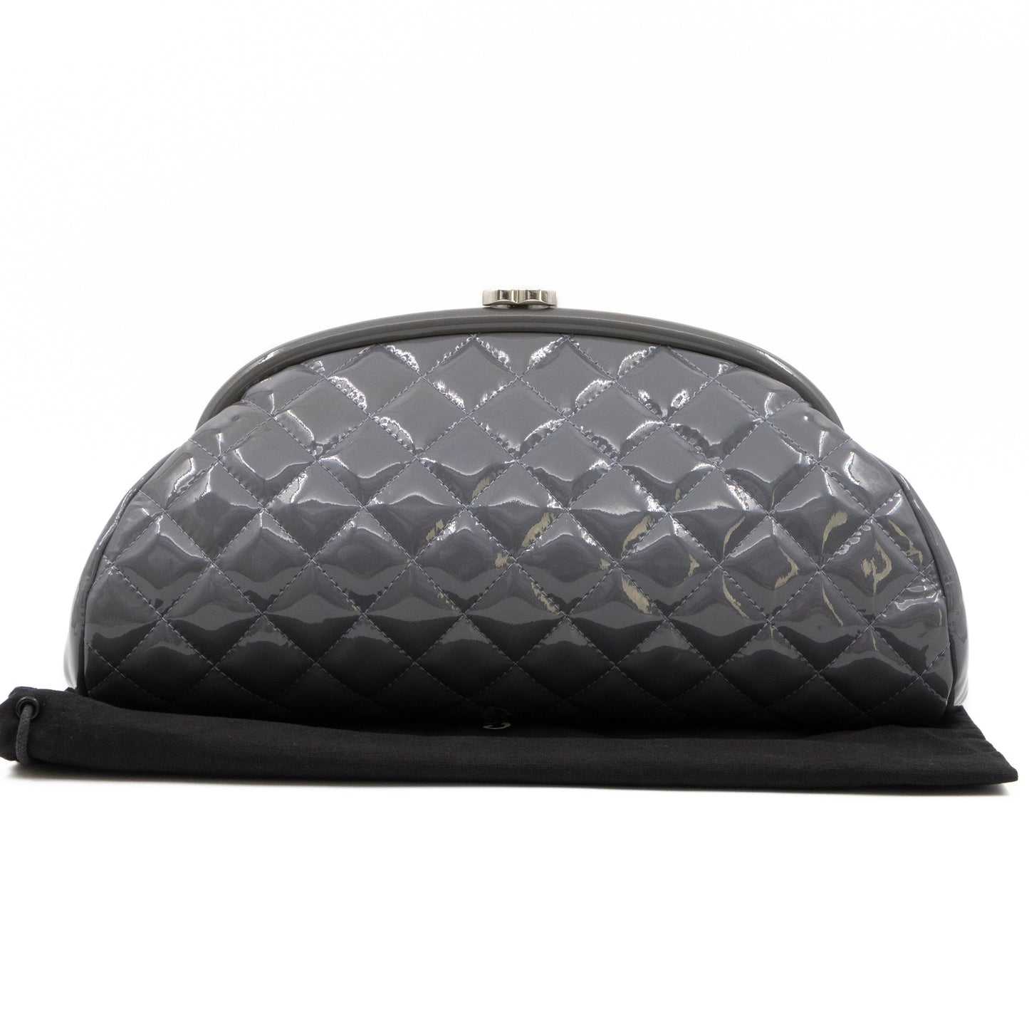 Timeless Clutch Quilted Lavender Blue Patent Leather