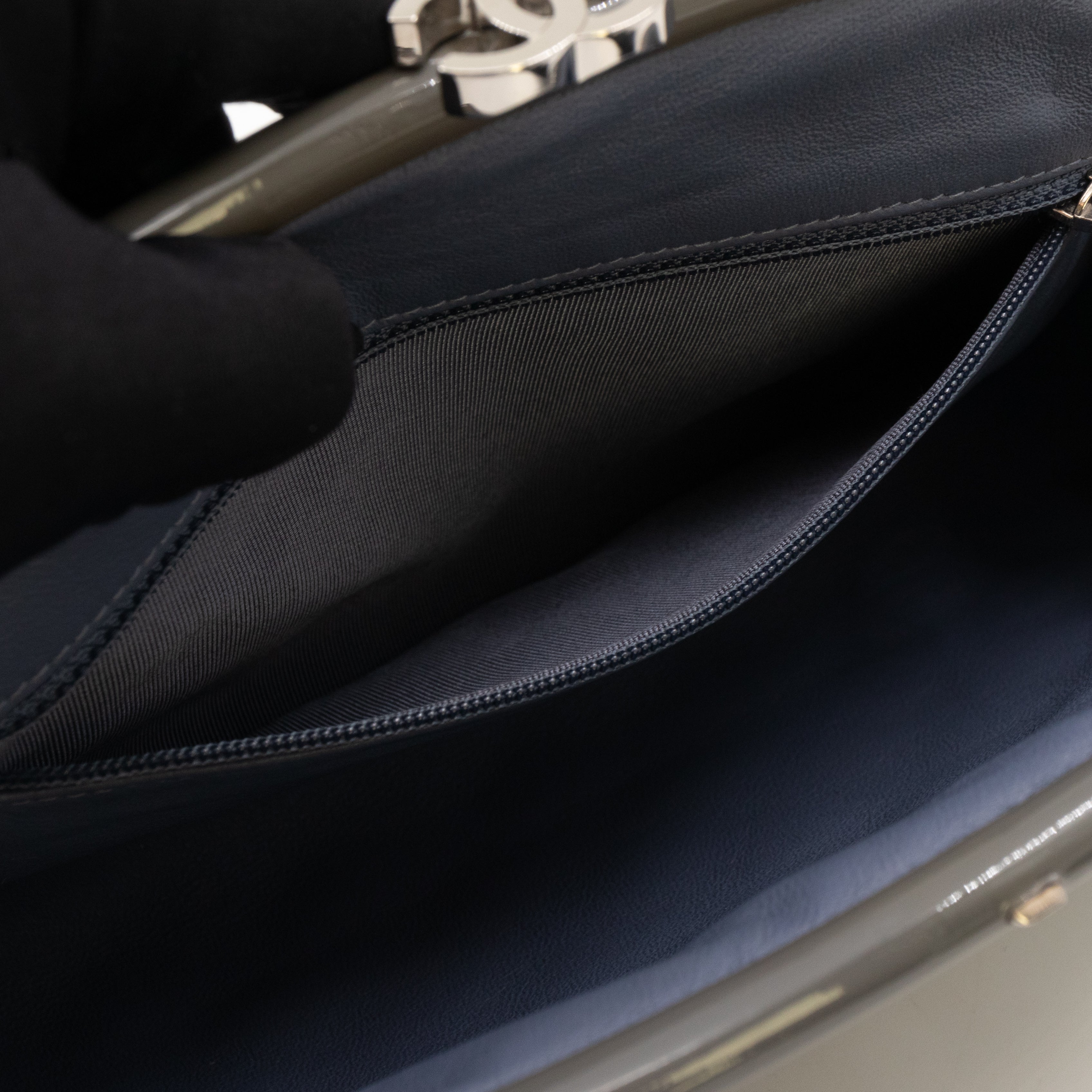 Timeless Clutch Quilted Lavender Blue Patent Leather