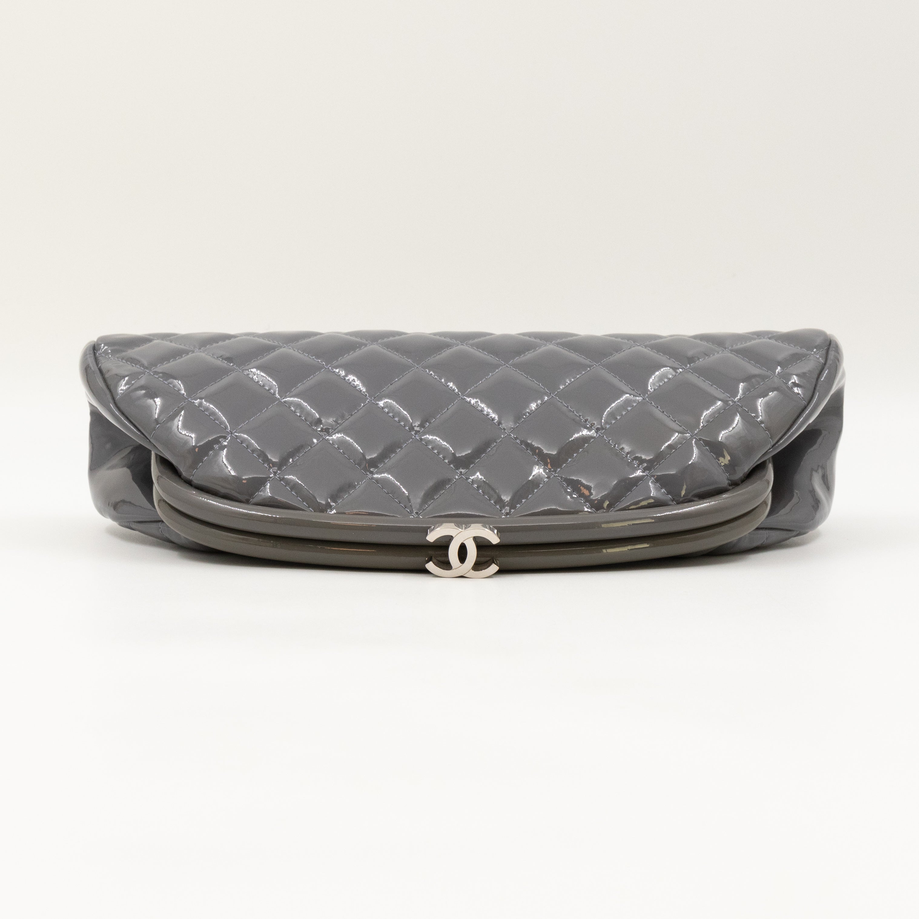 Timeless Clutch Quilted Lavender Blue Patent Leather