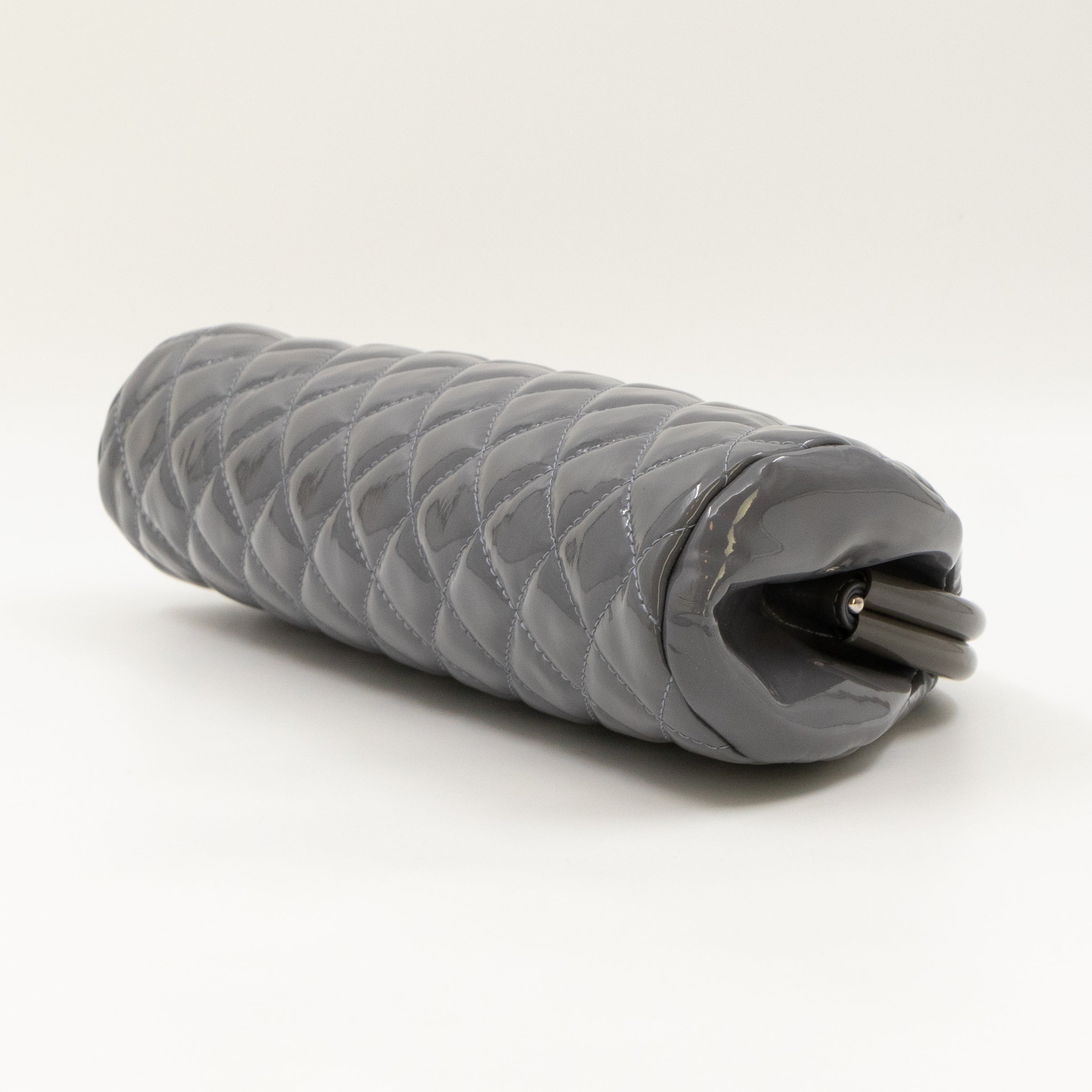Timeless Clutch Quilted Lavender Blue Patent Leather