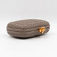 Knot Clutch with Chain Intrecciato Greige Leather