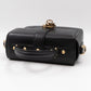 Padlock Flap Bag Black Grained Leather