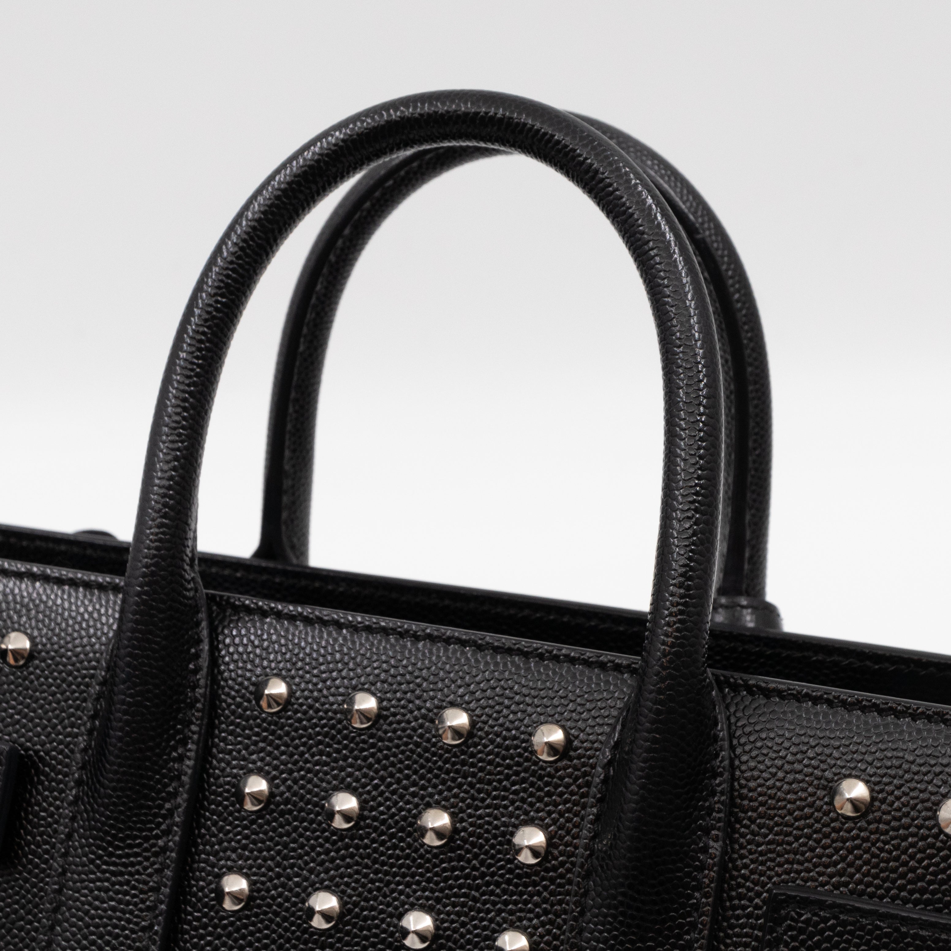 Sac de Jour Nano Studded Black Leather