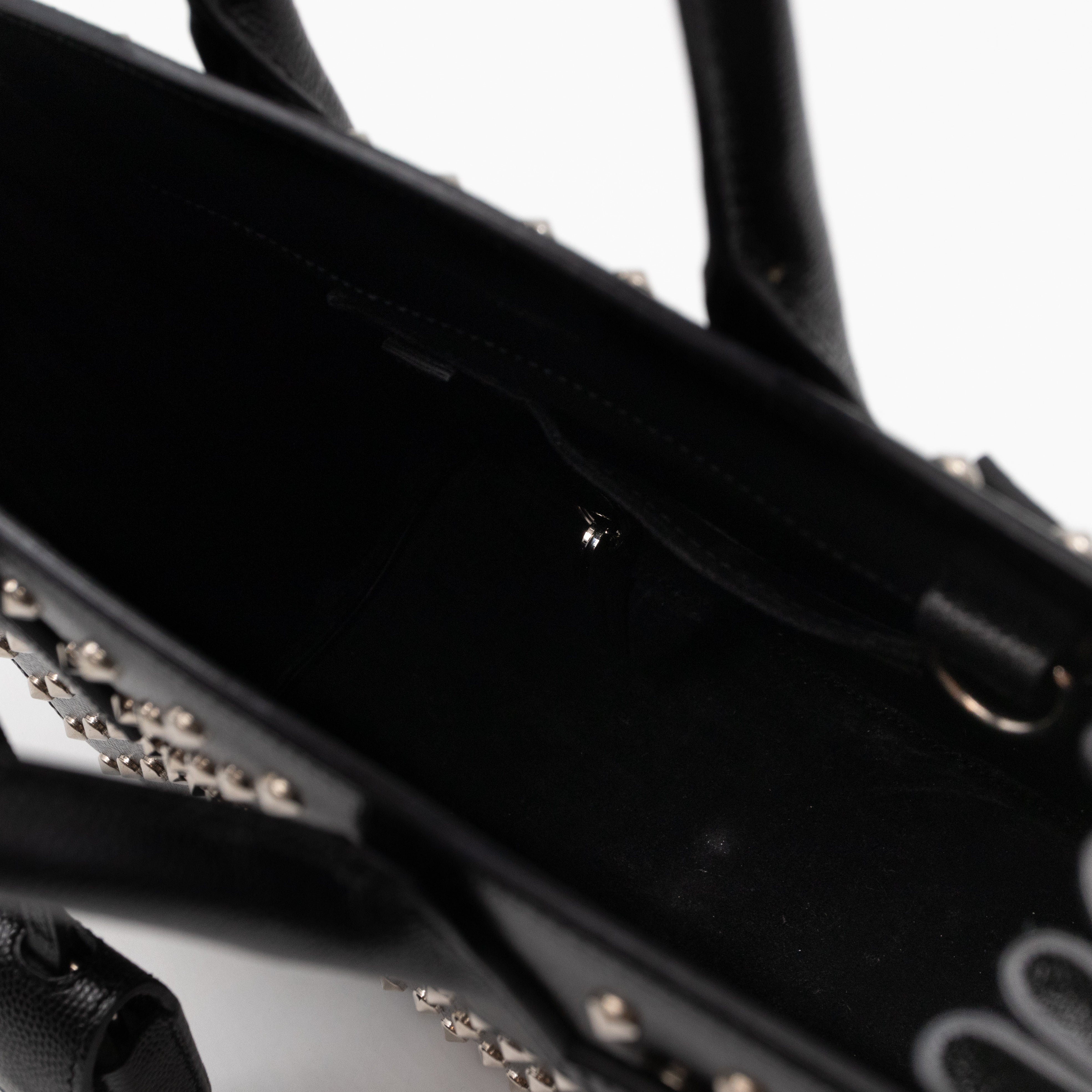 Sac de Jour Nano Studded Black Leather