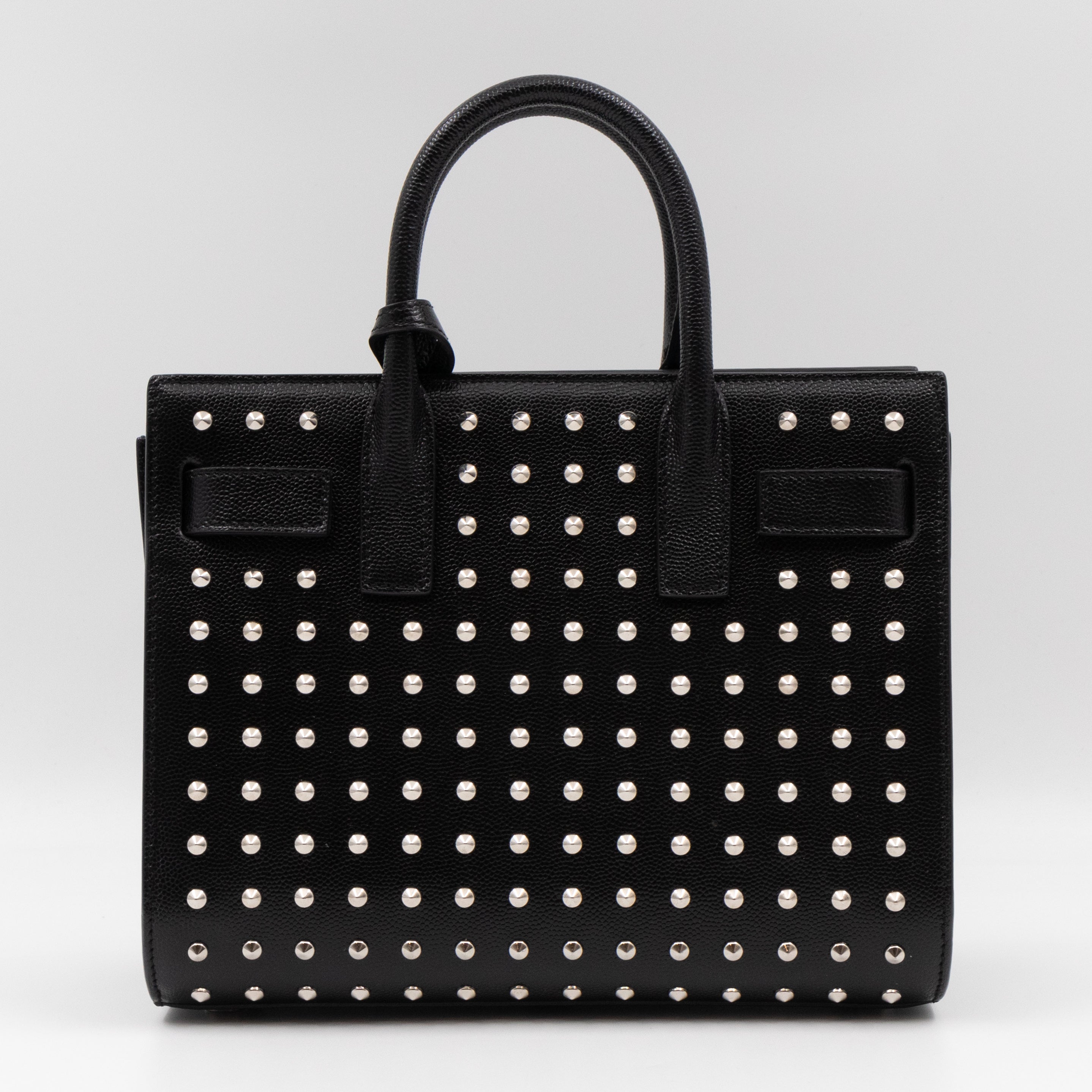 Sac de Jour Nano Studded Black Leather