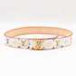 LV Studded Initiales Belt 40 mm 90 cm Multicolore White Leather
