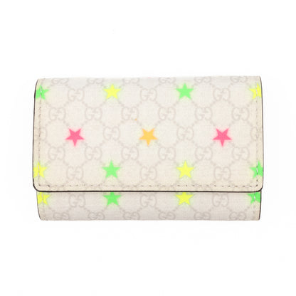 6-Key Holder White Micro GG Supreme Stars Canvas