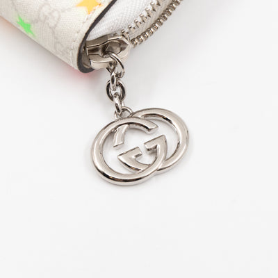 Zip Around Wallet White Micro GG Supreme Stars Canvas