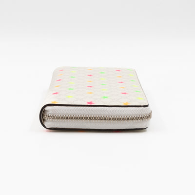 Zip Around Wallet White Micro GG Supreme Stars Canvas