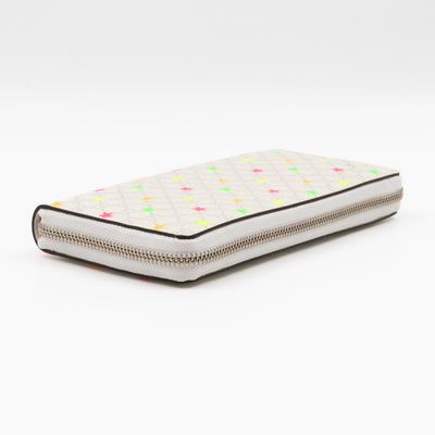 Zip Around Wallet White Micro GG Supreme Stars Canvas