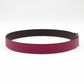 H Buckle & Reversible Purple and Brown Leather Belt 80 cm