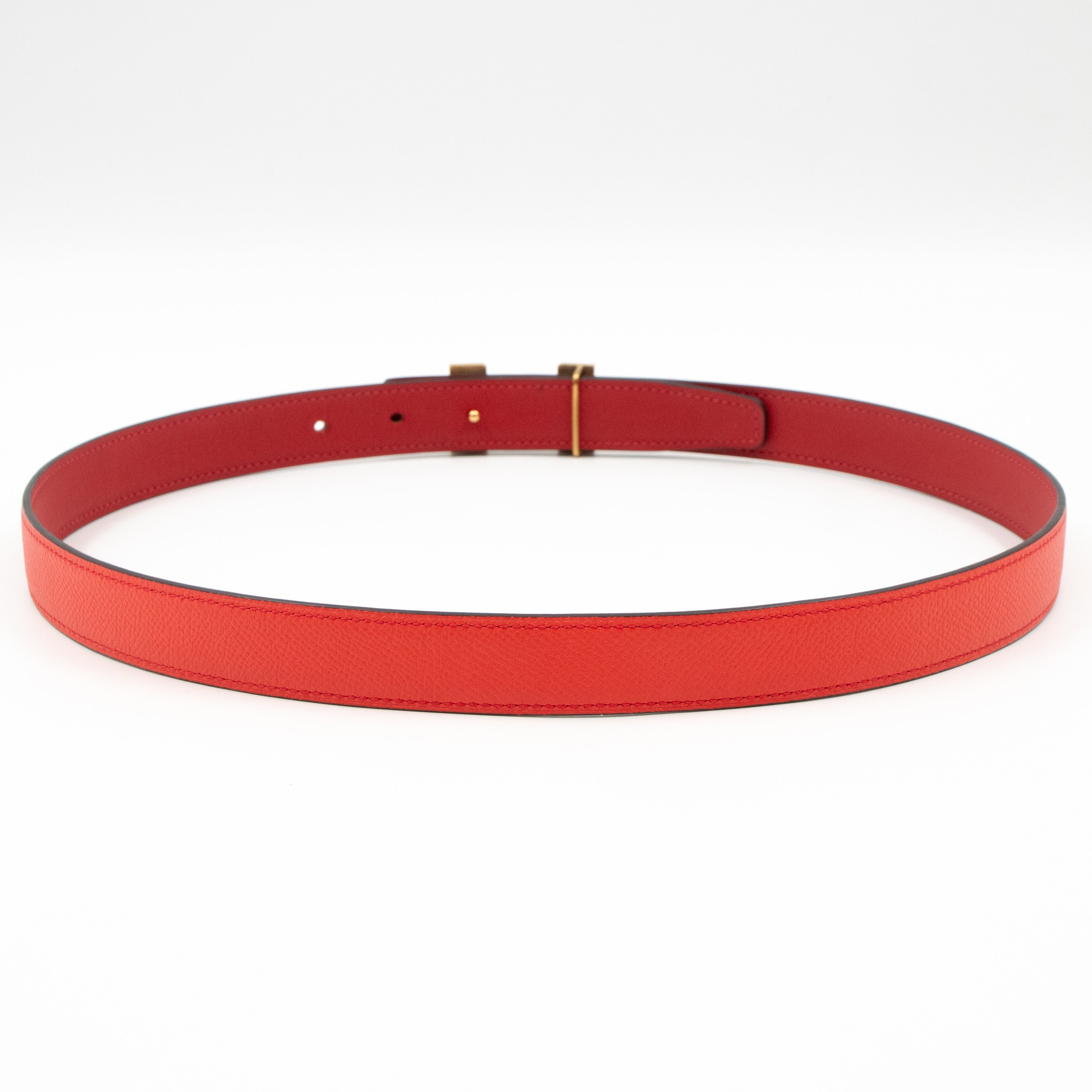 Mini Constance Buckle & Reversible Red and Rose Jaipur Leather Belt 80/32