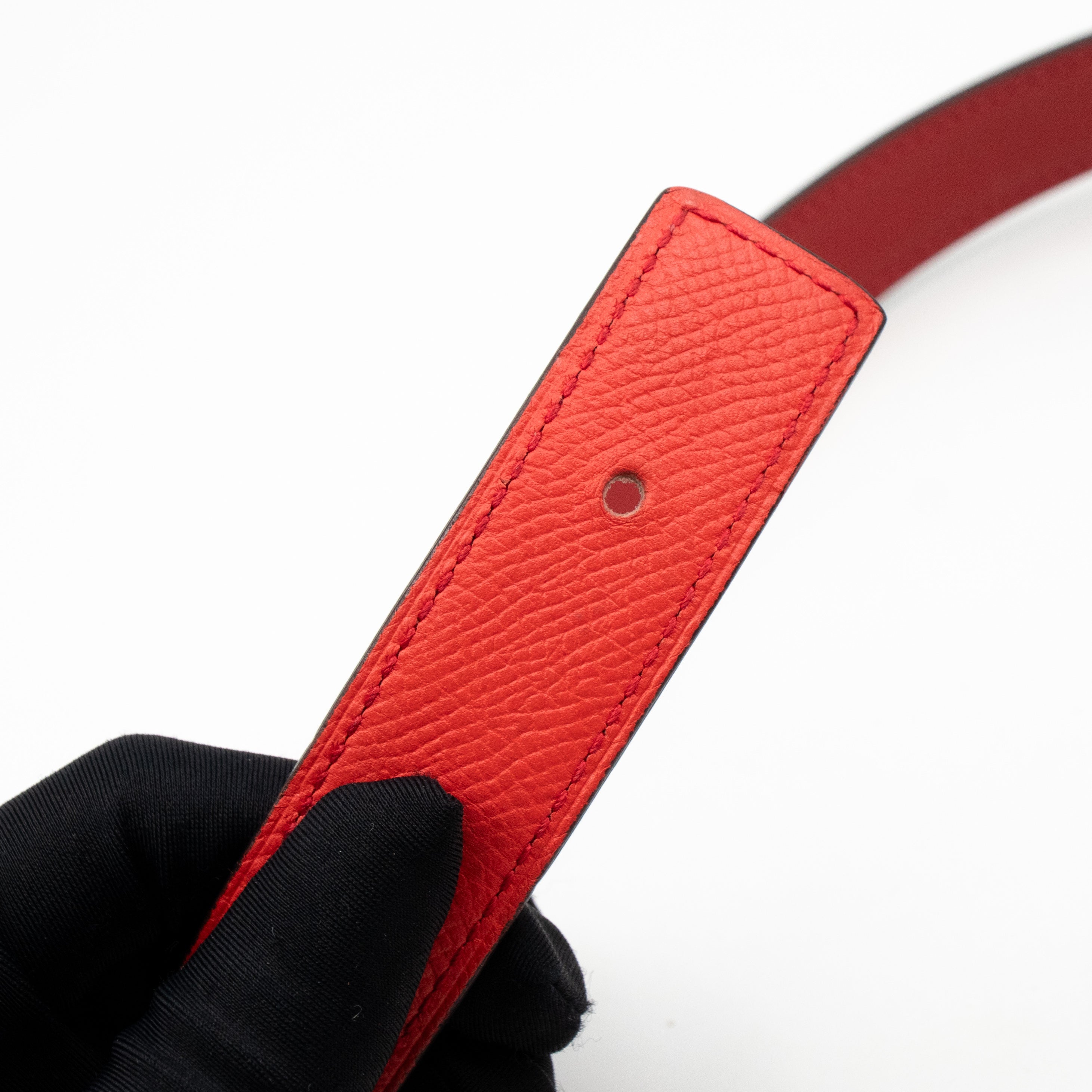 Mini Constance Buckle & Reversible Red and Rose Jaipur Leather Belt 80/32