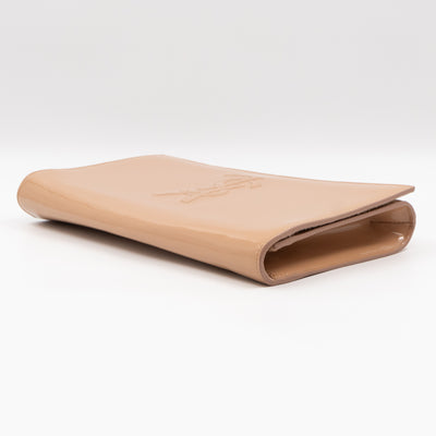 Belle De Jour Clutch Large Patent Leather Rose Beige
