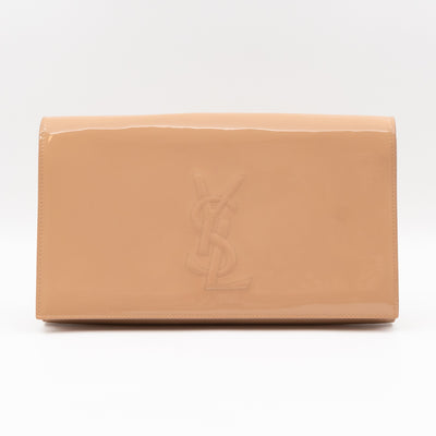 Belle De Jour Clutch Large Patent Leather Rose Beige
