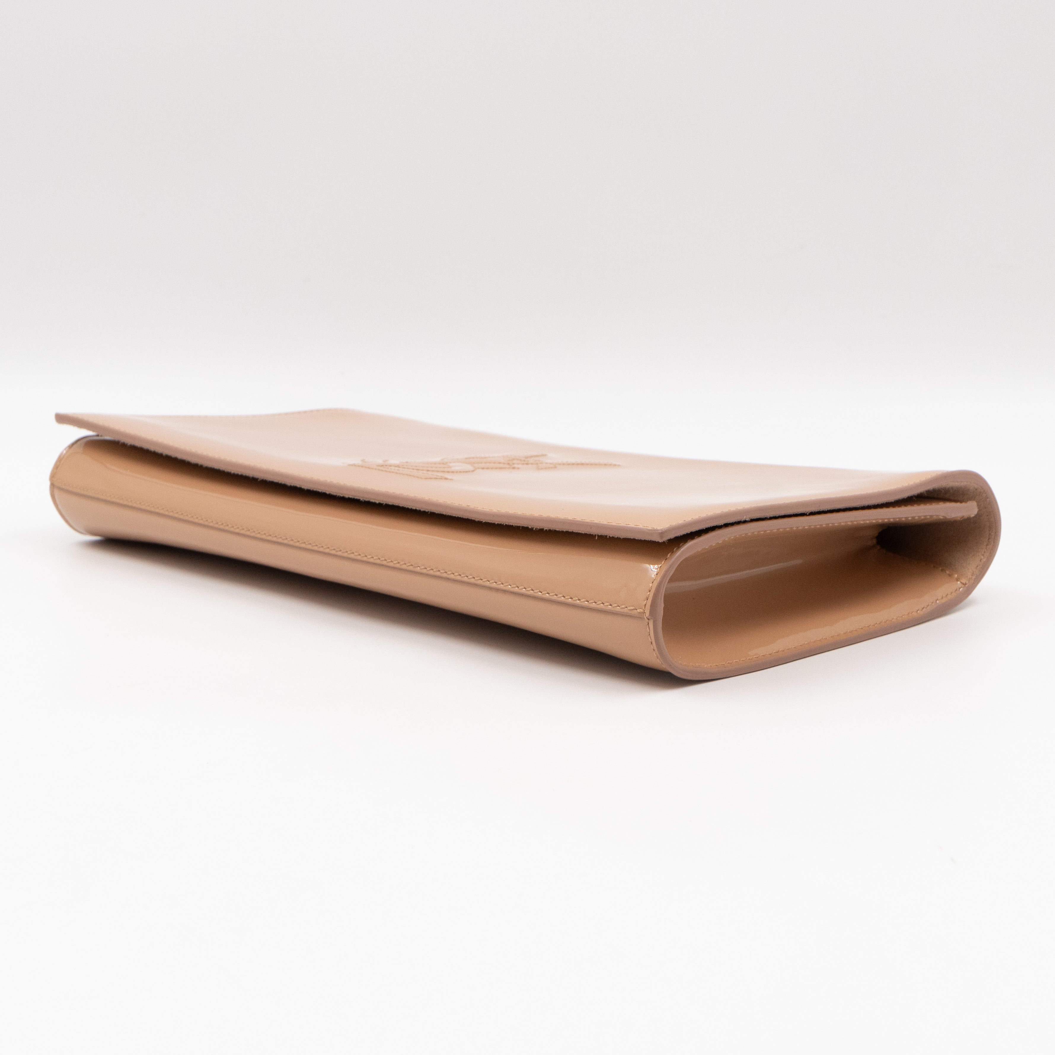 Belle De Jour Clutch Large Patent Leather Rose Beige