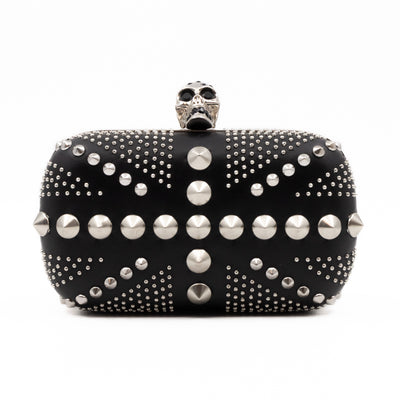Skull Clutch Britannia Union Jack Studded Black Leather