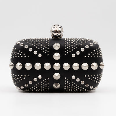 Skull Clutch Britannia Union Jack Studded Black Leather