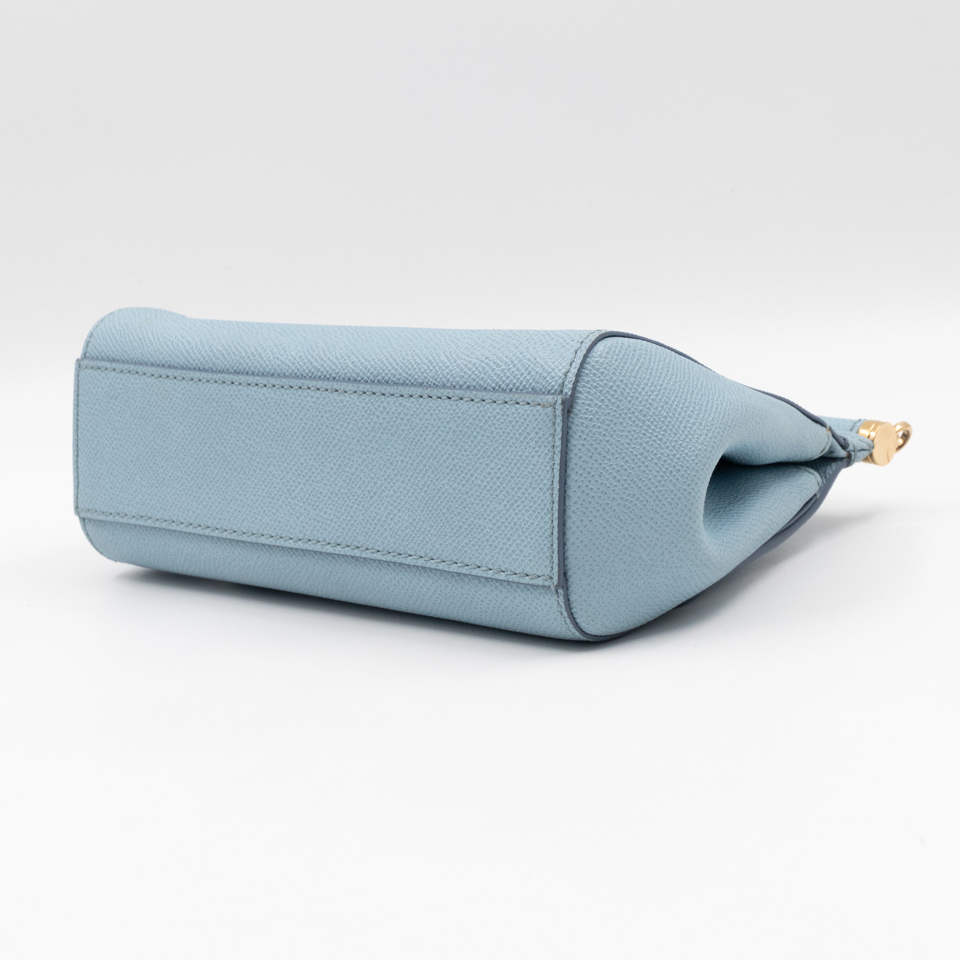 Sicily Small Dauphine Leather Light Blue