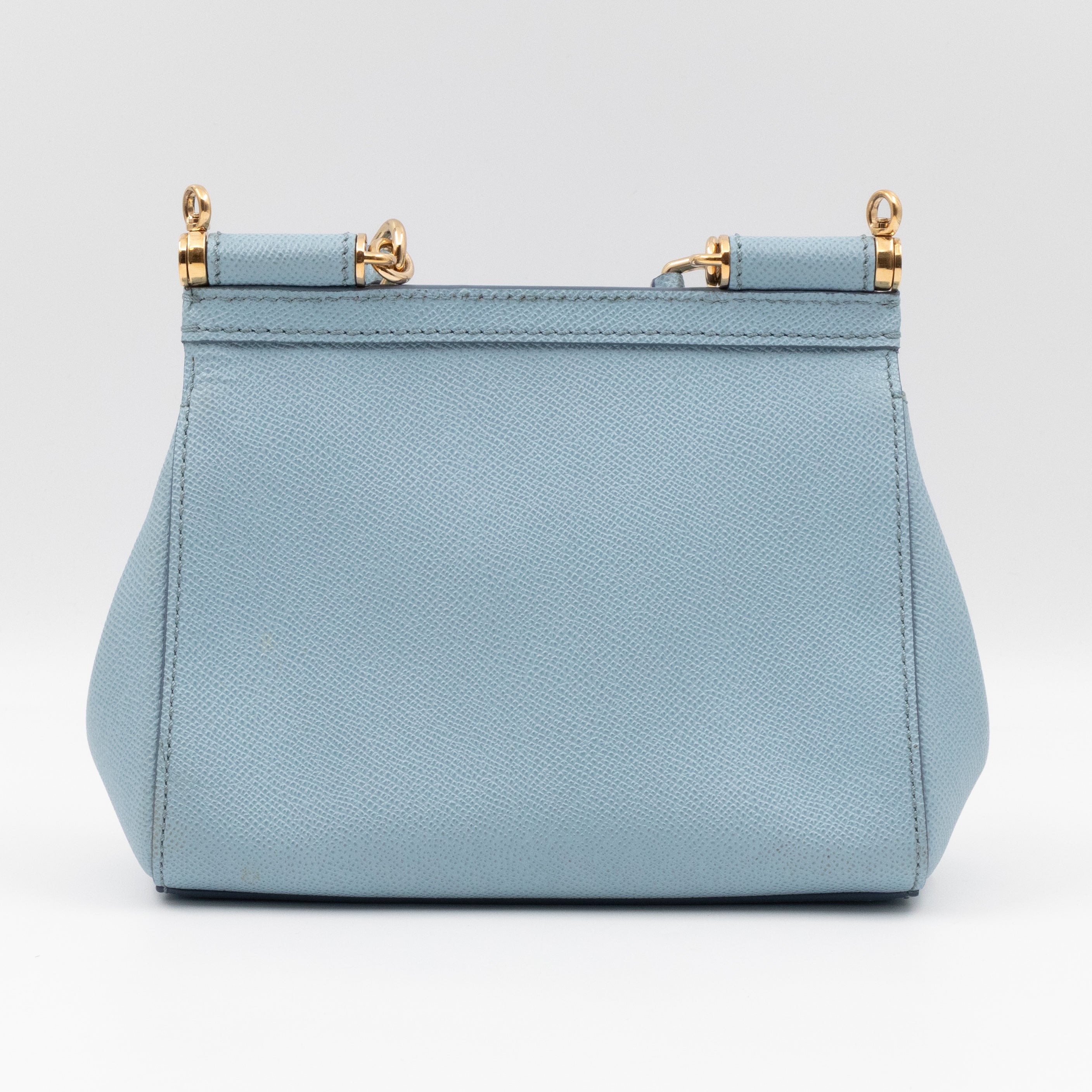 Sicily Small Dauphine Leather Light Blue