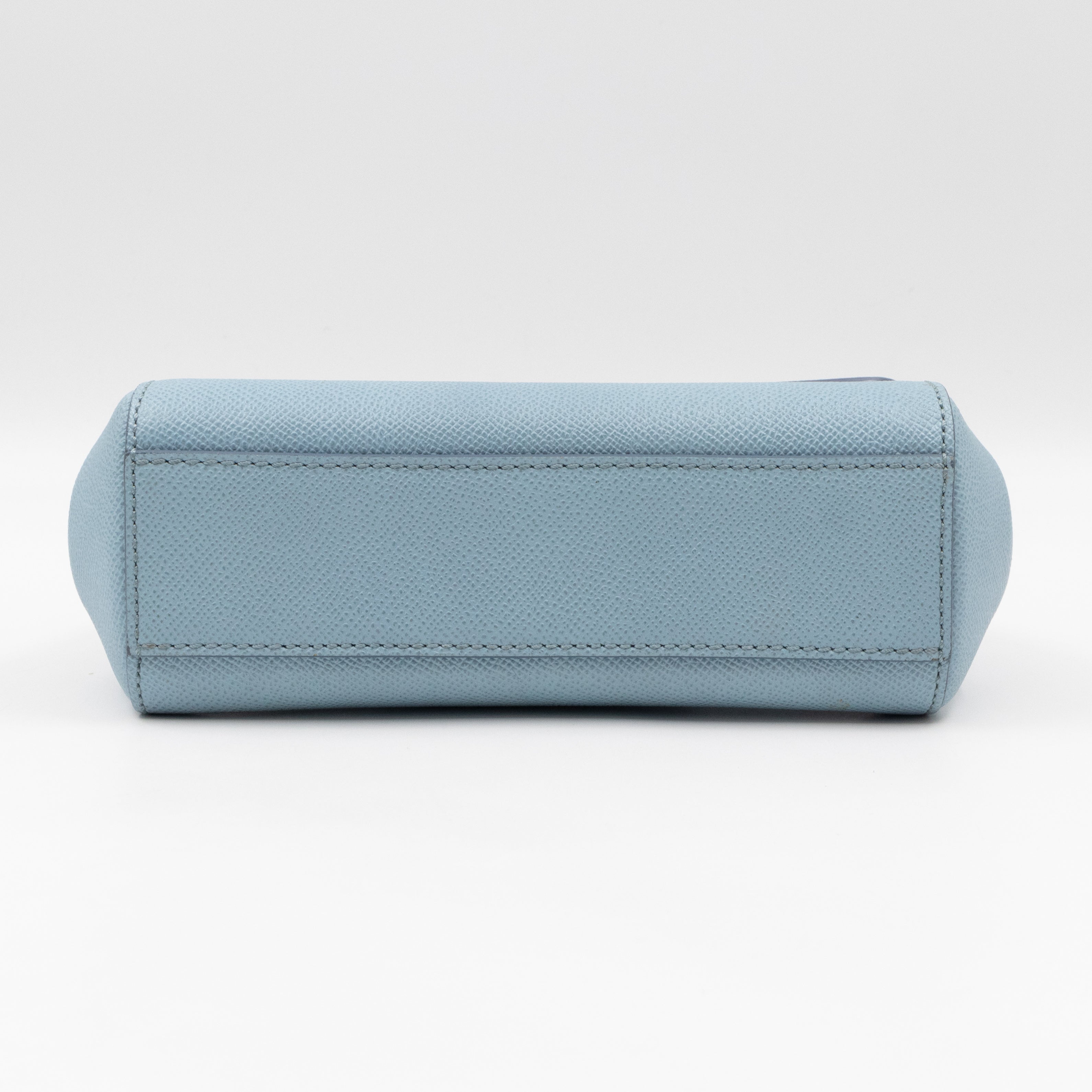Sicily Small Dauphine Leather Light Blue