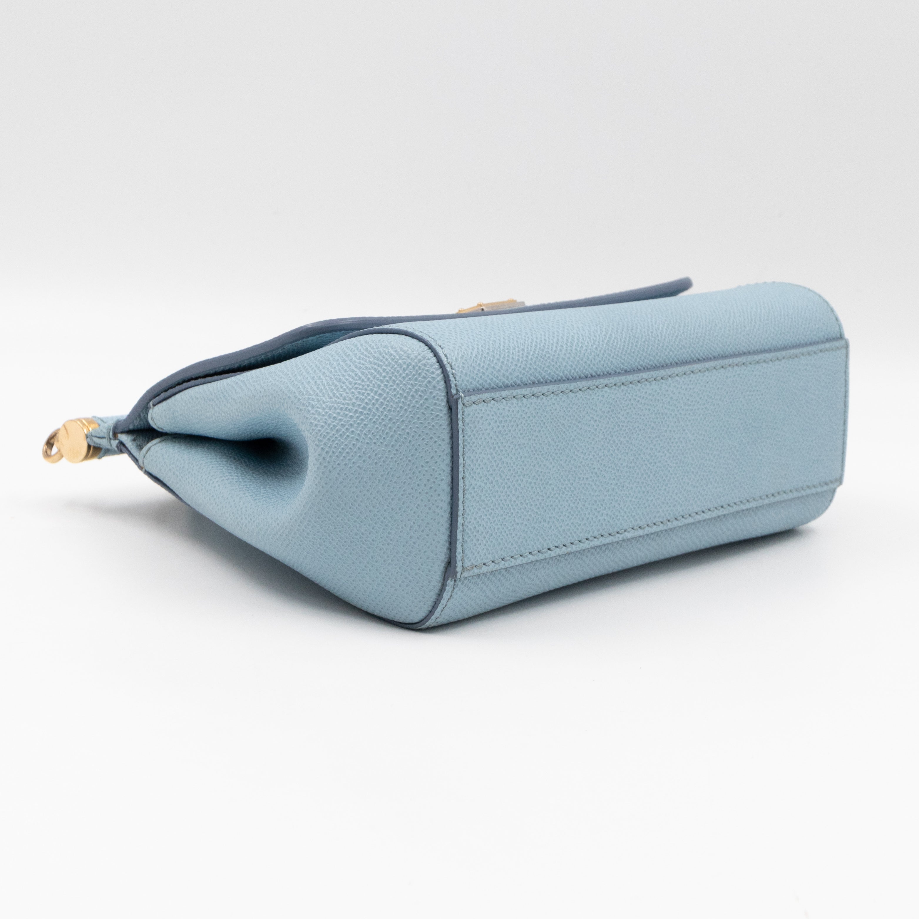 Sicily Small Dauphine Leather Light Blue