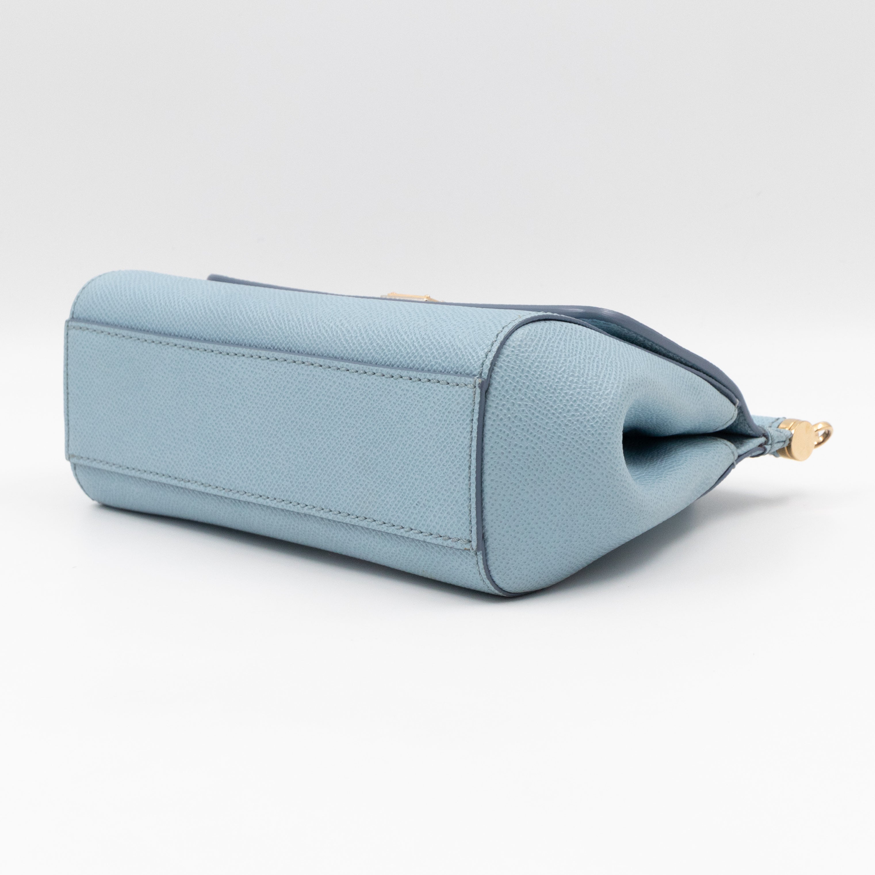 Sicily Small Dauphine Leather Light Blue