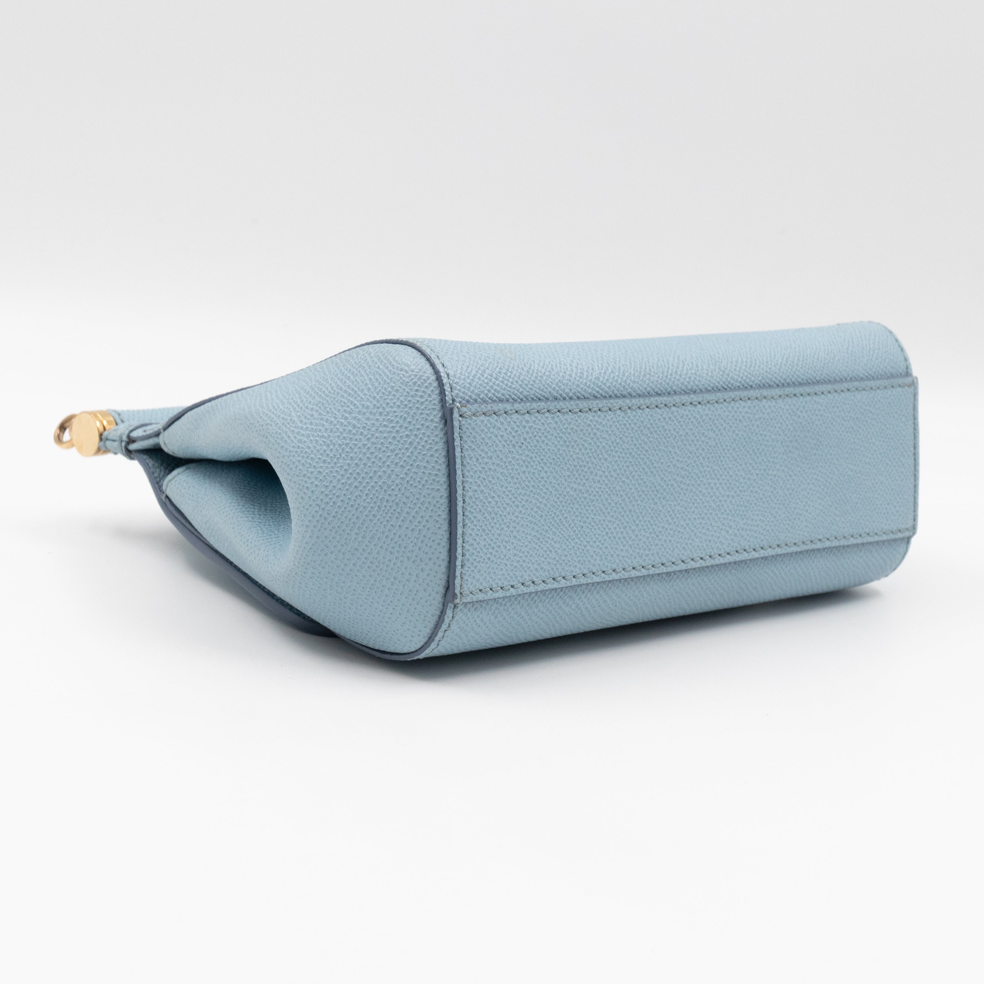 Sicily Small Dauphine Leather Light Blue