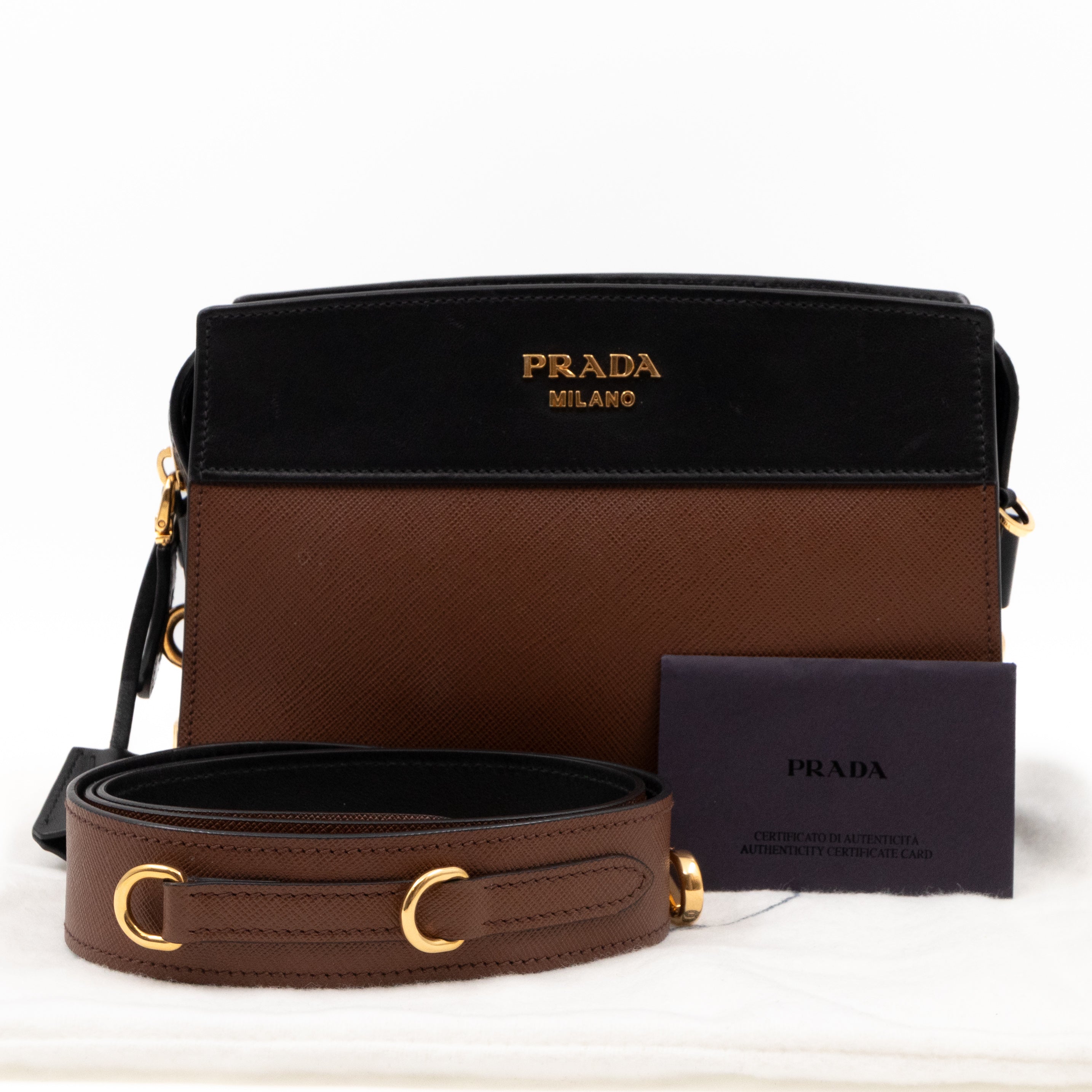 Esplanade Shoulder Bag Palissandro Brown & Noir Leather