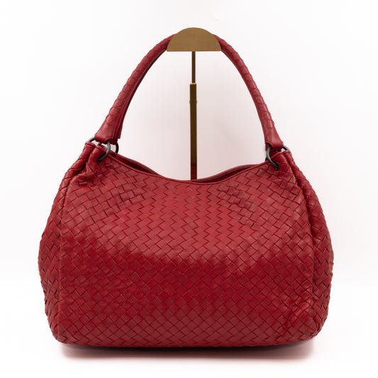 Parachute Bag Intrecciato Red Leather