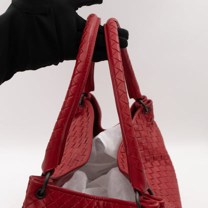 Parachute Bag Intrecciato Red Leather